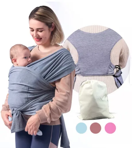 Fular Portabebe Semielástico Ergonómico Ajustable Gris