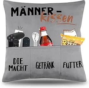 45x45 cm Originelles Dekokissen Kissen männerkissen mit taschen für Bier, Die Macht und Snacks Lustige Männer Kissenbezug für Männer Papa Geschenk zum Geburtstag Vatertag Weihnachten : Amazon.de: Küche, Haushalt & Wohnen