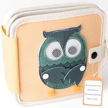 KIDDIE SENSE Quiet Book Baby Mit Tieren Kind 1 Jahr - Beschäftigung im Flugzeug Kleinkind - Montessori Filzbuch - Stille Buch - Activity Fühlbuch Kinder - Motorikspielzeug - Sensorik Spielzeug: Amazon.de: Spielzeug