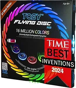 TOSY Flying Disc – 16 Millionen RGB-Farben oder 36 LEDs, Hell, Smart-Modi, automatisches Aufleuchten, wiederaufladbar, Geburtstags, Ostern, Männer/Jungen/Kinder, 175g Frisbee : Amazon.de: Sport & Freizeit