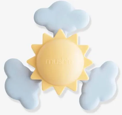 Mushie Baby Spinner mit Saugnapf MUSHIE, in blau/sonne+wolken