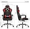 IWMH Gaming Stuhl, Ergonomischer Computerstuhl mit Hoher Rücklehne, Höhenverstellbarer Drehstuhl, Racing Stuhl mit Armlehnen, Verstellbarer Kopfstütze und Lendenstütze (Rot) : Amazon.de: Küche, Haushalt & Wohnen