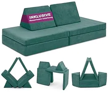 Linodino® Spielsofa | Kindersofa aus Schaumstoff Bausteine - Spielsofa für Kinder & Kuschelecke im Kinderzimmer [OHNE Harte Teile] 10 Farben zur Wahl | Urwald Grün : Amazon.de: Küche, Haushalt & Wohnen