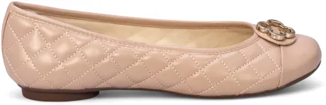 [ANIVER] SAPATILHA CATHERINE VINTAGE NUDE SEDA DE COURO MATELASSÊ | Capodarte