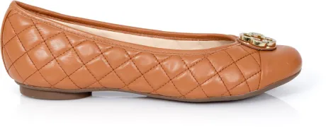 [ANIVER] SAPATILHA CATHERINE VINTAGE DE COURO CARAMELO MATELASSÊ | Capodarte