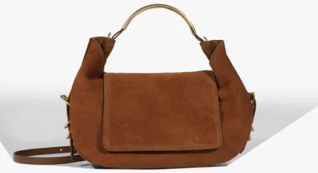 [ANIVER] Bolsa Tiracolo Média Jack Camurça Marrom | Schutz