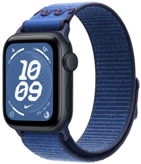 Apple Watch SE 3 GPS, 40 mm Aluminiumgehäuse Mitternacht, Nike Sport Loop Blue Ribbon kaufen - Apple (DE)
