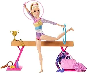 Barbie Gymnastic Fun Play Set with Balance Beam and Over 10 Thematic Matching Pieces for Victory Stories, HRG52: Amazon.de: Toys