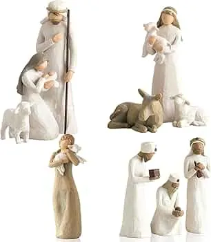 AHXHA Born Scene Nativity Scene Set, 10-Piece Figures Nativity Scene Resin Nativity Scene with Figures, Birth Belen Christmas, Nativity Scene Resin Holy Family Decoration (A.) : Amazon.de: Home & Kitchen