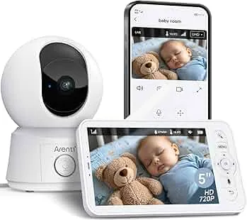 ARENTI Baby Monitor with Camera and App with 5 Inch Display, 1080P PTZ Video Baby Monitor with Camera, One-Touch Call, Temperature Sensor, Lullaby, Night Vision, 2-Way Audio, VoX Mode, Automatic : Amazon.de: Baby Products