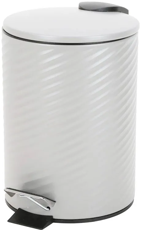 (1) BASURERO DE PEDAL PARA BAÑO METAL GRIS REDONDO 3 L