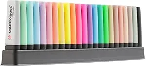 STABILO Set of 23 Boss Original Highlighters, 8 Neon Colours, 8 Pastel Colours, 6 Natural Colours, 1 Black Highlighter : Amazon.de: Stationery & Office Supplies