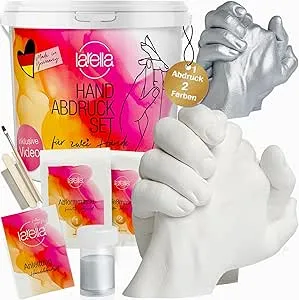 Larella Made in Germany 3D Handprint Set for Couples Gifts - with 1 Colour - Plaster Cast Set Hands Pair - Anniversary Gift for Him and Him - Plaster Handprint Set : Amazon.de: Home & Kitchen