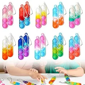 JUGUTA Pack of 20 Pop Push It Fidget Toy, Mini Silicone Keychain Toys, Anti-Stress Sensory Toy with Key Ring, Poppet Bubble Finger Toys, Autism for ADHD Squeeze Toys : Amazon.de: Toys