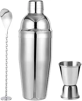 Cocktail Shaker Set Tools Bar Cocktail Kit 24oz Martini Shaker with Measure Jigger Mixing Spoon Perfect Drink Mixer for Home Bartender Mixology Bartending Margarita Tool Accessories (Silver) : Amazon.ca: Home