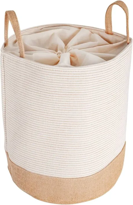 Wäschekorb aus Jute Geflochten Wäschesammler Spielzeug Aufbewahrung Kinder Wäschekörbe mit henkel Aufbewahrungskorb mit Griff Wäschetonne Faltbarer Wäschebox Für Schmutzwäsche Laundry Basket 40x35 cm : Amazon.de: Küche, Haushalt & Wohnen