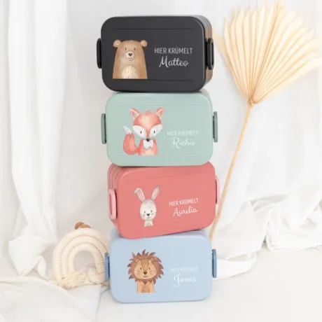 MEPAL Brotdose personalisiert mit Trennwand - Tier Aquarell
