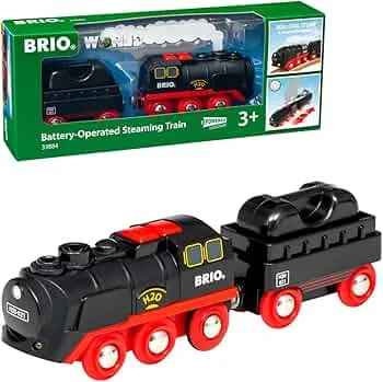 BRIO World 33884 batteridampelok med vandtank - lokomotiv med ægte kølig damp og vandbeholder til genopfyldning - Anbefales fra 3 år: Amazon.de: Legetøj