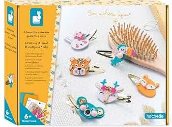 Janod - Bastelset für 6 Haarspangen - Glitzernde Tiere - Les Ateliers Bijoux - Kreatives Hobby Kinder - Feinmotorik und Kreativität - Ab 6 Jahre - J07997: Amazon.de: Spielzeug