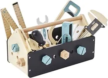 VERTBAUDETKinder Spiel-Werkzeugkasten, Holz FSC®schwarz/naturONE Size: Amazon.de: Spielzeug