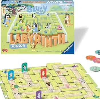 Ravensburger 24711 - Bluey Junior Labyrinth - Die Junior-Ausgabe des Familienspiel-Klassikers für Fans der beliebten Hunde-Serie, für 2 bis 4 Spieler ab 4 Jahren: Amazon.de: Spielzeug
