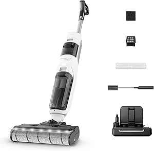 Rowenta X-Clean 5 Wireless Floor Scrubber Vacuum and Wash Up to 50 Minutes, Smart Technology, Self-cleaning and Drying at 60°, with Voice Assistant and Accessories Included, Snow White, GZ5557 : Amazon.it: Home & Kitchen