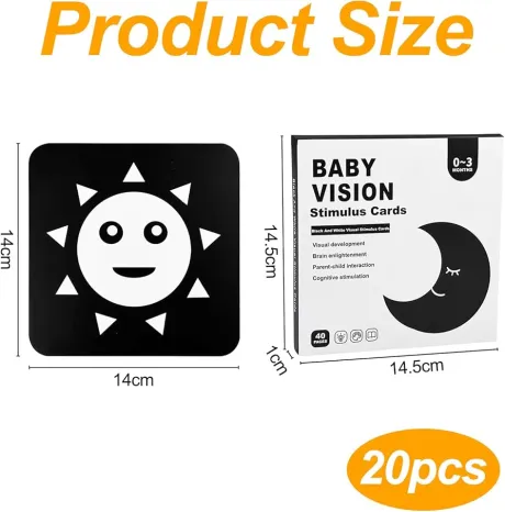 Chiluxendo 20 Stück Kontrastkarten, Schwarz Weiss Spielzeug, Neugeborenen Spielzeug, Kontrastkarte, 0-3 Monate Kontrastbilder Baby: Amazon.de: Spielzeug