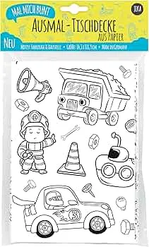 Mal Mich Bunt Ausmal-Tischdecke aus Papier, Motiv Fahrzeuge & Baustelle : Amazon.de: Spielzeug