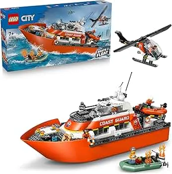 LEGO City Rettungsboot der Küstenwache mit Hubschrauber