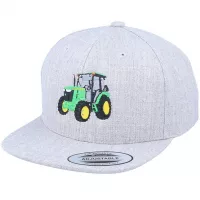 Kids Green Tractor Heather Grey Snapback - Kiddo Cap cap - Hatstore.de