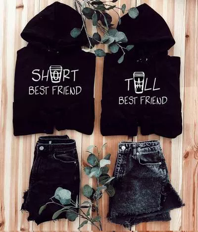 Short & Tall Best Friend Hoodie– Couple Goals
