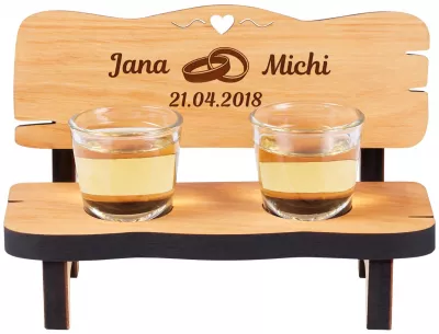 Schnapsbank - Hochzeitsbank mit Gravur zur Hochzeit