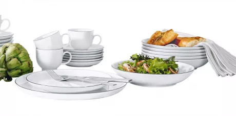 Seltmann Weiden Tafelservice 12 teilig LIDO rund Black Line